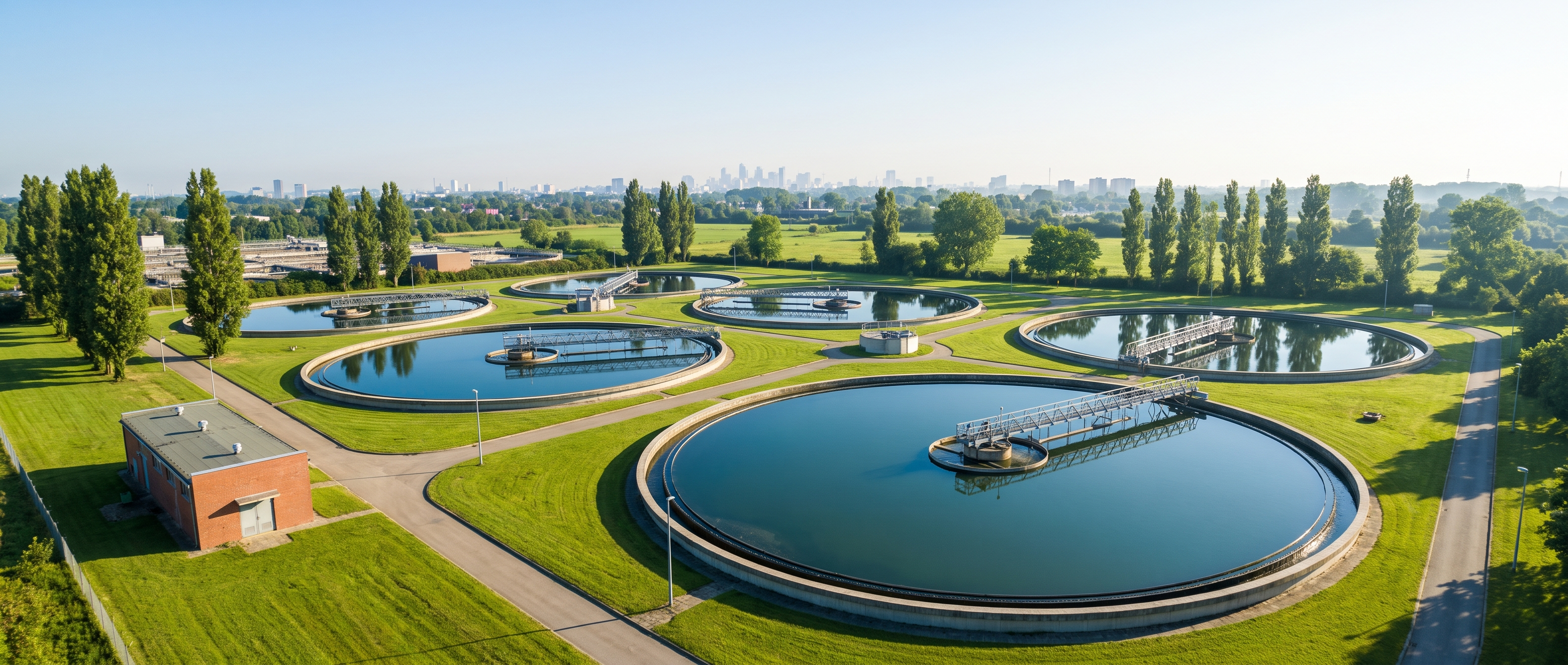 Kläranlage mit Becken zur Wasseraufbereitung